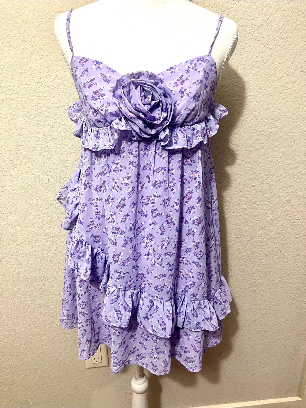 SHEIN Lavender Floral Ruffle dress